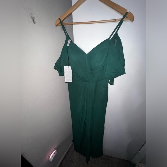 JJ’s House A-line V-Neck Floor-Length Chiffon Bridesmaid Dress With Ruffle - Picture 4 of 10